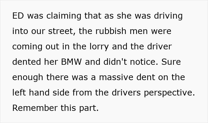Claim of BMW dent from rubbish lorry causes dispute Claim of BMW dent from rubbish lorry causes dispute