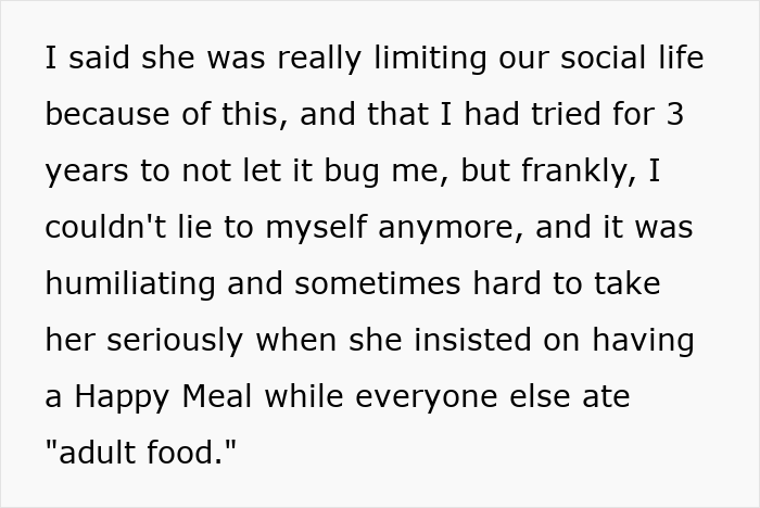 Text detailing the social limitations and humiliation caused by a picky eater girlfriend's eating habits in their relationship. Text detailing the social limitations and humiliation caused by a picky eater girlfriend's eating habits in their relationship.