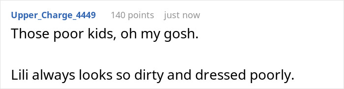 Comment criticizing Meghan Markle's photo dump featuring Lilibet as neglectful and poorly dressed