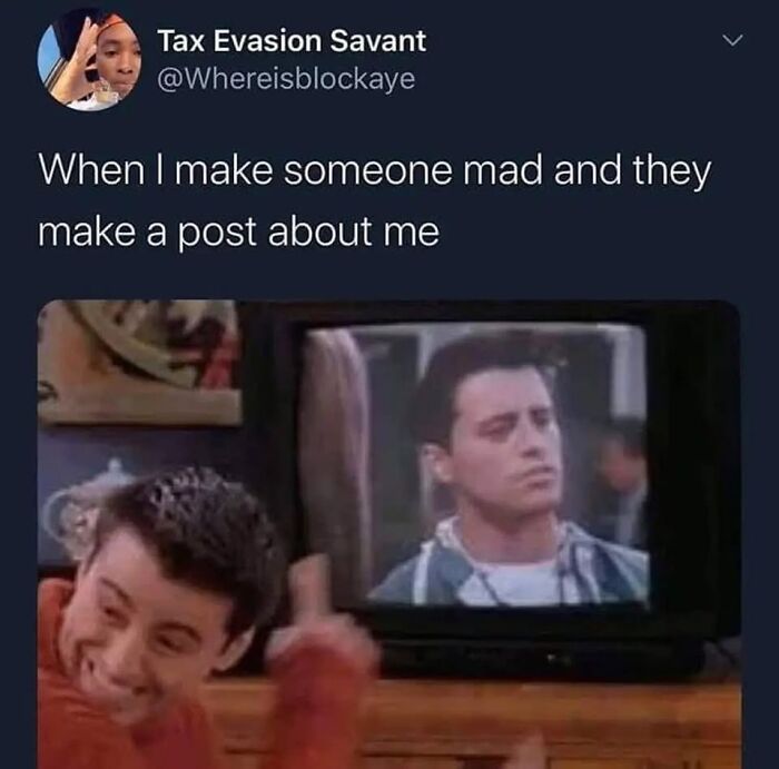 Relatable meme of Joey from Friends flipping the bird, ideal to send your friends.