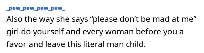 Comment advising woman to leave man child over breastfeeding dispute Comment advising woman to leave man child over breastfeeding dispute