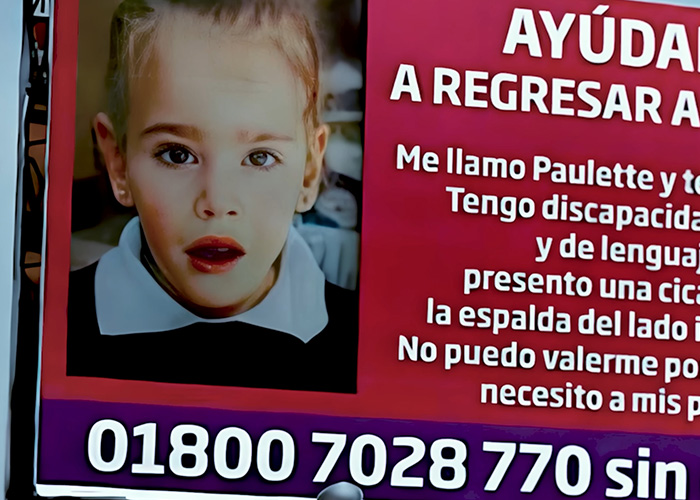 Missing 4-year-old girl photo on help poster with contact number