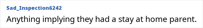 A comment about ignorant things middle-class people say regarding a stay-at-home parent.
