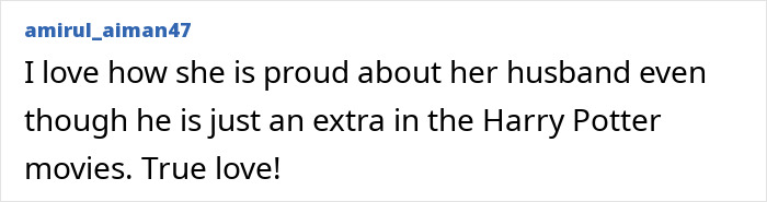 A comment about Potterhead Margot Robbie being proud of her husband for his role in the Harry Potter movie. A comment about Potterhead Margot Robbie being proud of her husband for his role in the Harry Potter movie.