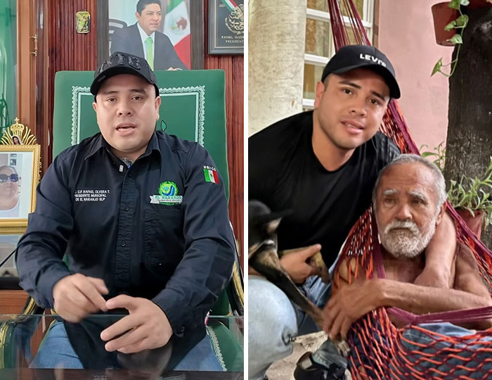 Father's Day 2026 posts: A man in a cap speaking, and a man hugging an older man in a hammock.