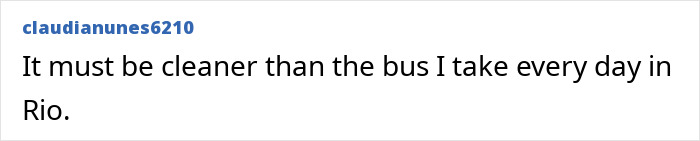 User comment comparing cleanliness of public transport in Japan to the user's daily bus in Rio.