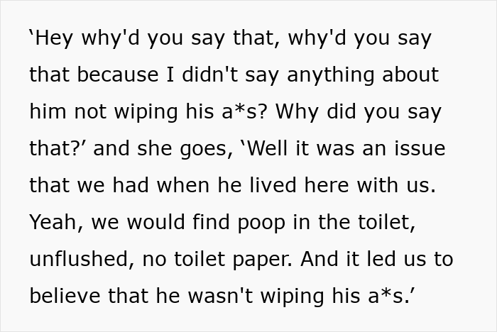 Text describing boyfriend not wiping properly causing bathroom issues Text describing boyfriend not wiping properly causing bathroom issues