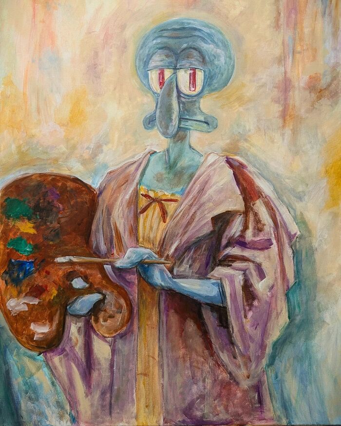 Artist Reimagines Squidward As The Star Of Classical Paintings (32 Pics)