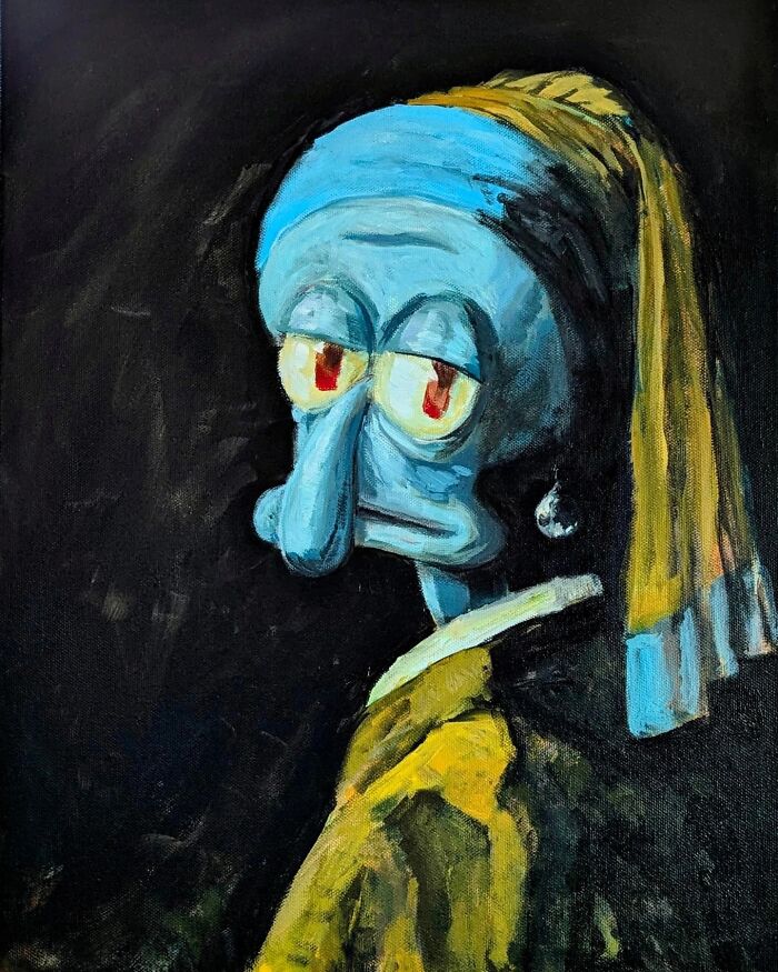 Artist Reimagines Squidward As The Star Of Classical Paintings (32 Pics)