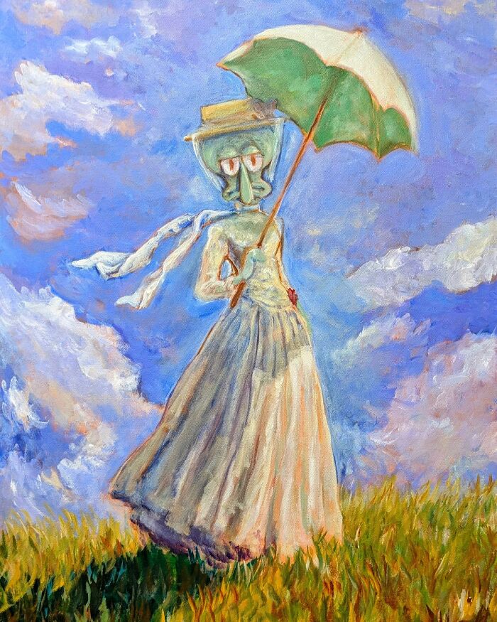 Artist Reimagines Squidward As The Star Of Classical Paintings (32 Pics)