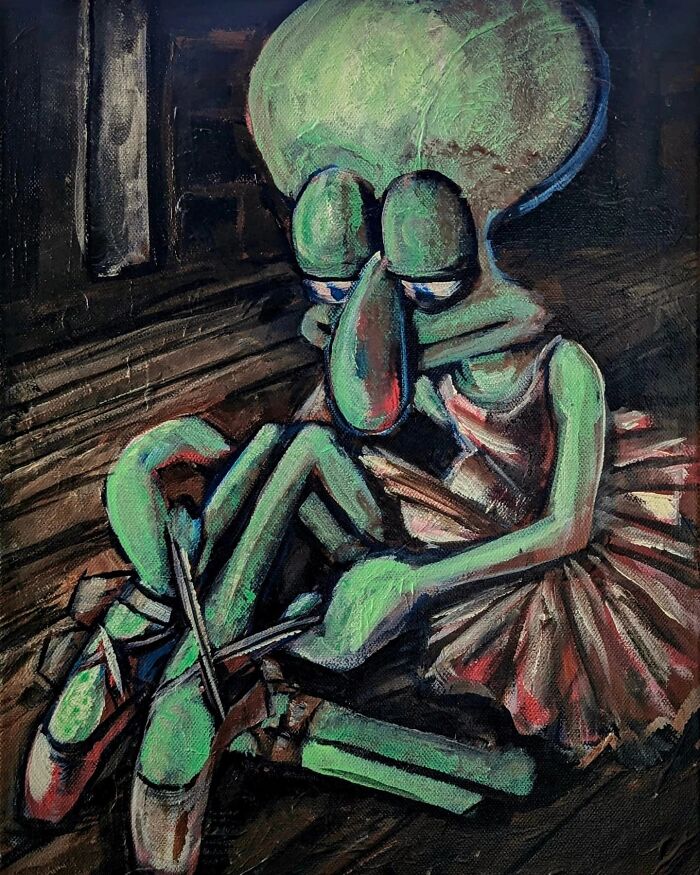 Artist Reimagines Squidward As The Star Of Classical Paintings (32 Pics)
