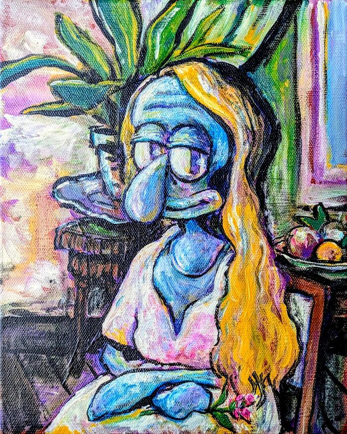 Artist Reimagines Squidward As The Star Of Classical Paintings (32 Pics)
