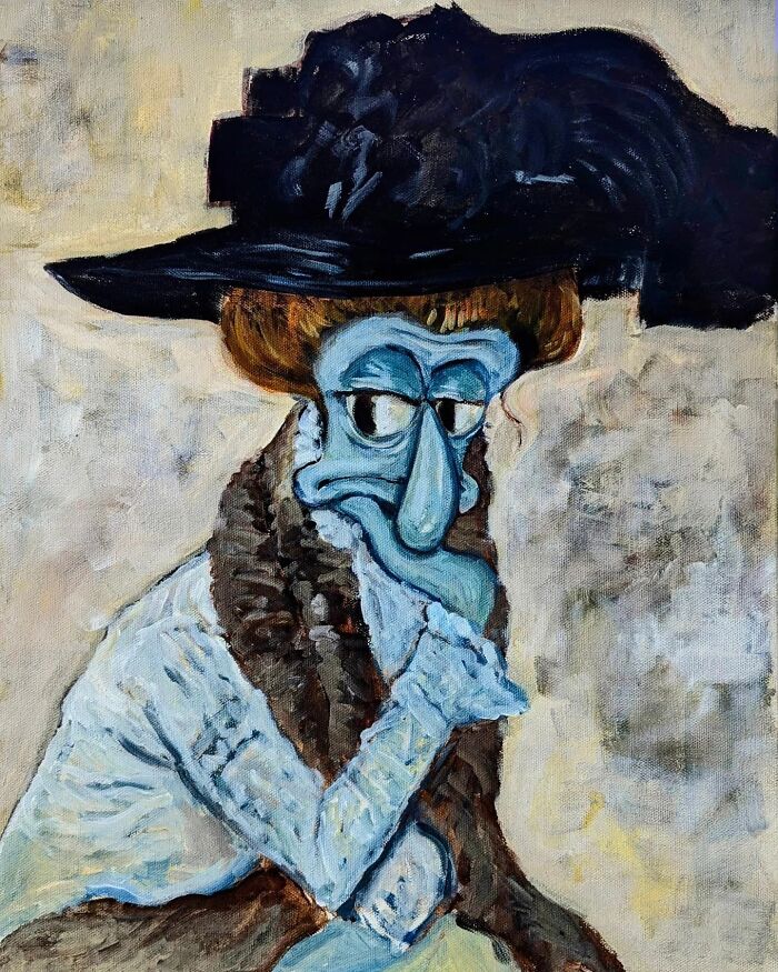 Artist Reimagines Squidward As The Star Of Classical Paintings (32 Pics)