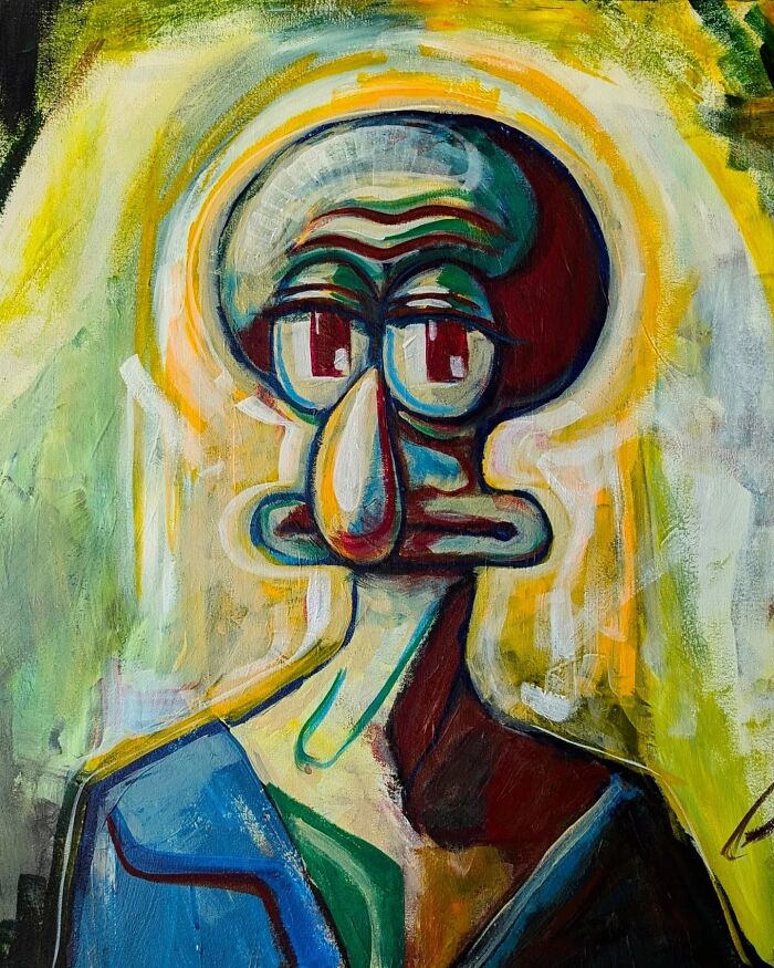 Artist Reimagines Squidward As The Star Of Classical Paintings (32 Pics)