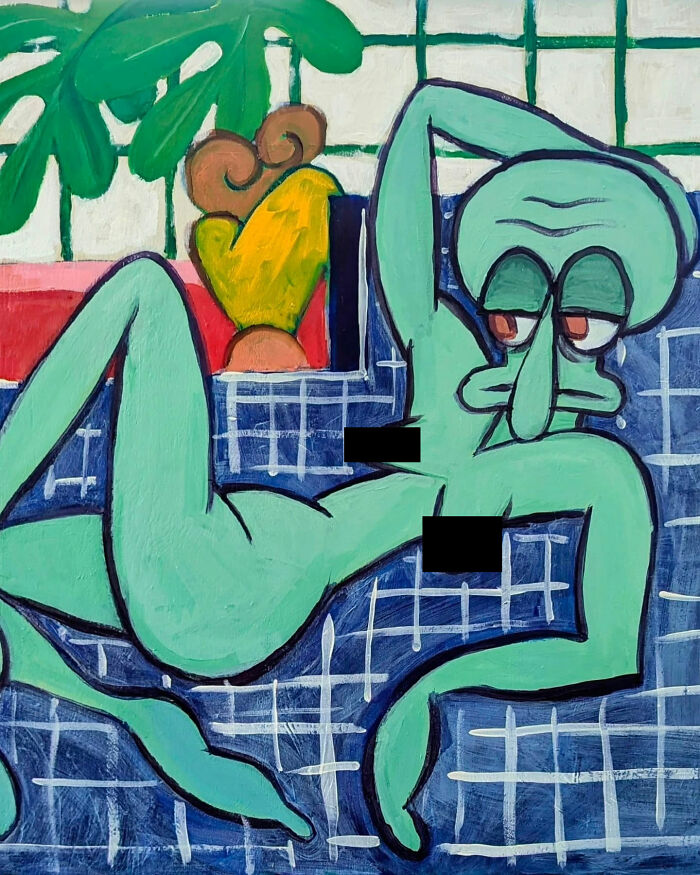 Artist Reimagines Squidward As The Star Of Classical Paintings (32 Pics)