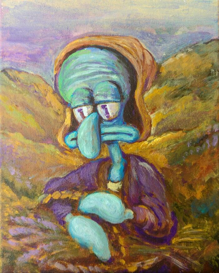 Artist Reimagines Squidward As The Star Of Classical Paintings (32 Pics)