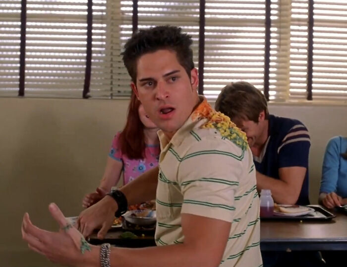 Young Joe Manganiello looking surprised, with food on his shoulder, depicting his health battle. Young Joe Manganiello looking surprised, with food on his shoulder, depicting his health battle.