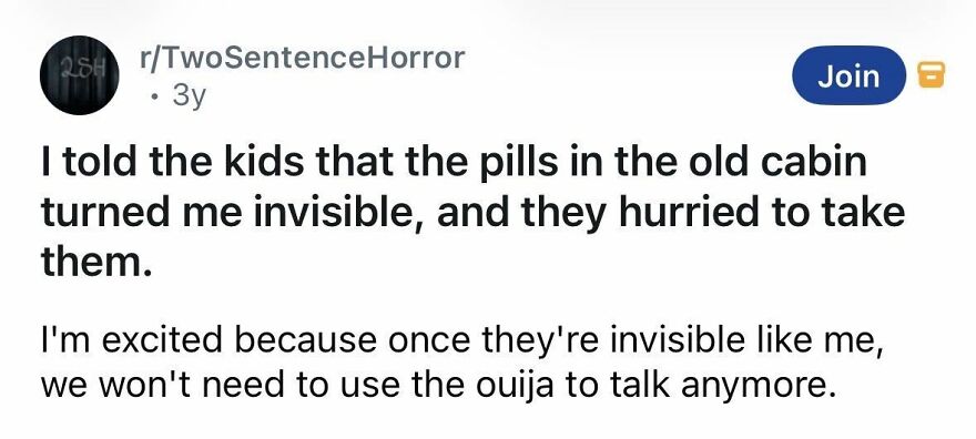 Short spine-chilling story about invisible pills and kids with an ouija board