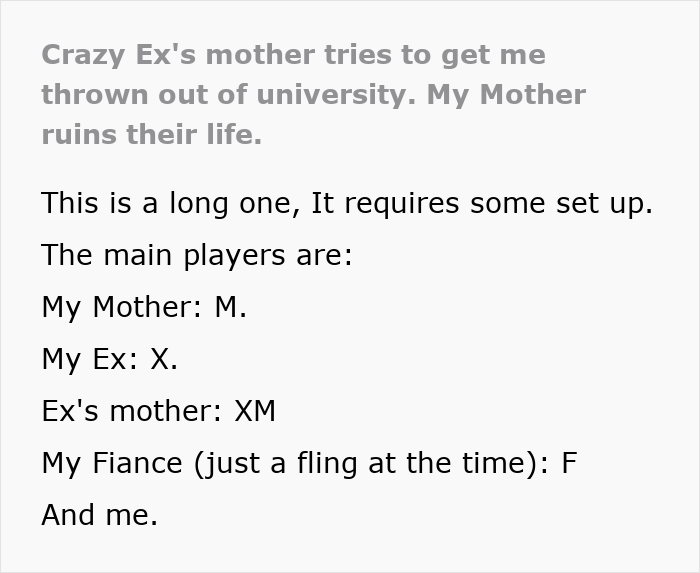 Ex's Mom Tries To Destroy Guy&rsquo;s Uni Career, His Mom Shows Up With All Their Secrets In A Briefcase