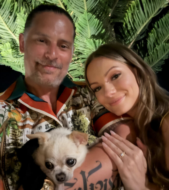 Joe Manganiello and Caitlin O'Connor with a small dog, following his health battle and amputation. Joe Manganiello and Caitlin O'Connor with a small dog, following his health battle and amputation.