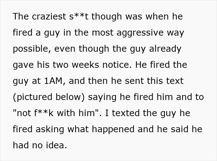 17YO Suspects Boss Is Going Insane, Feels Unsafe After He Sends Threatening Text To Everyone