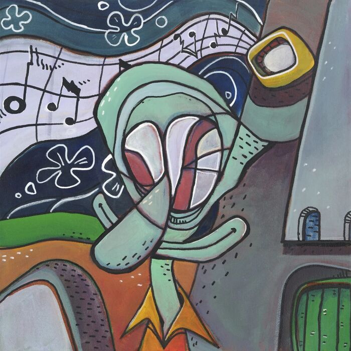 Artist Reimagines Squidward As The Star Of Classical Paintings (32 Pics)