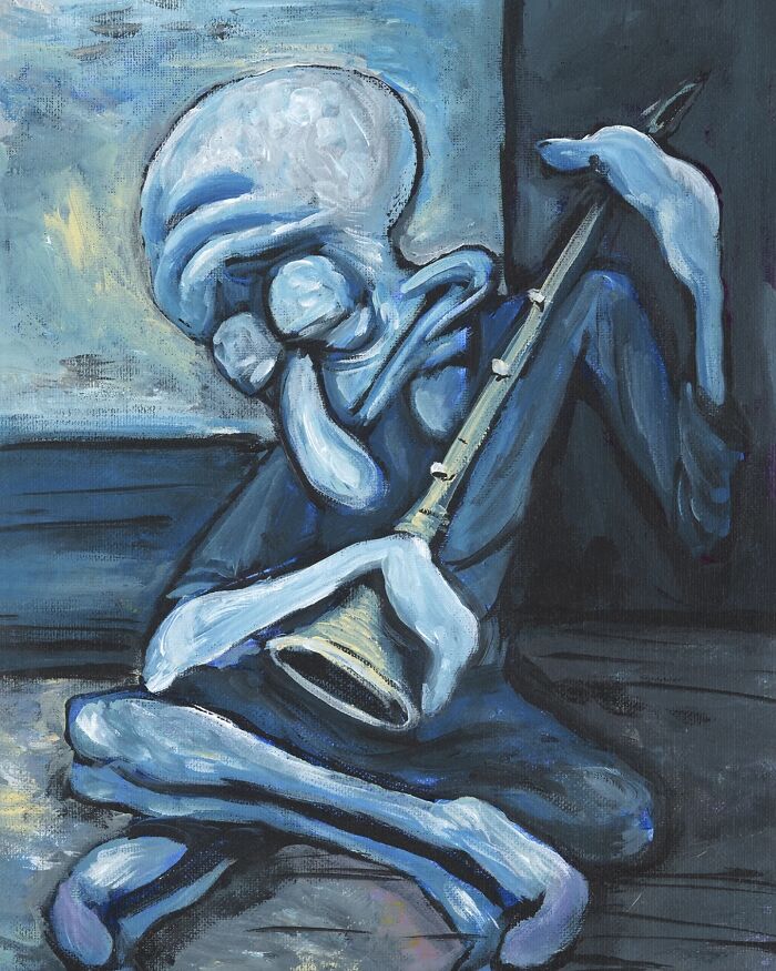 Artist Reimagines Squidward As The Star Of Classical Paintings (32 Pics)