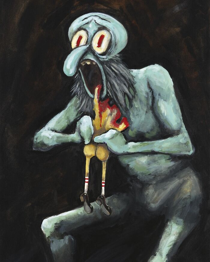 Artist Reimagines Squidward As The Star Of Classical Paintings (32 Pics)