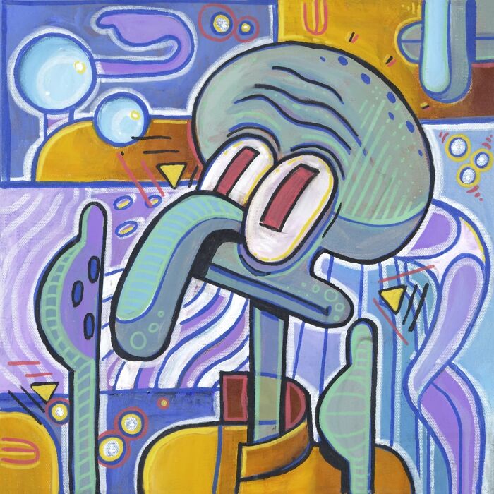 Artist Reimagines Squidward As The Star Of Classical Paintings (32 Pics)