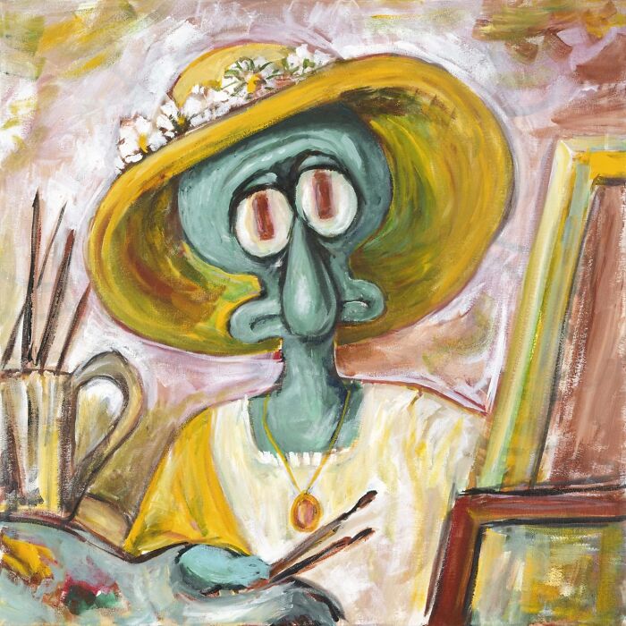 Artist Reimagines Squidward As The Star Of Classical Paintings (32 Pics)