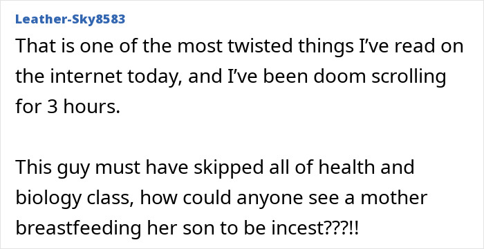 Comment calling man’s breastfeeding claim twisted and ignorant Comment calling man’s breastfeeding claim twisted and ignorant