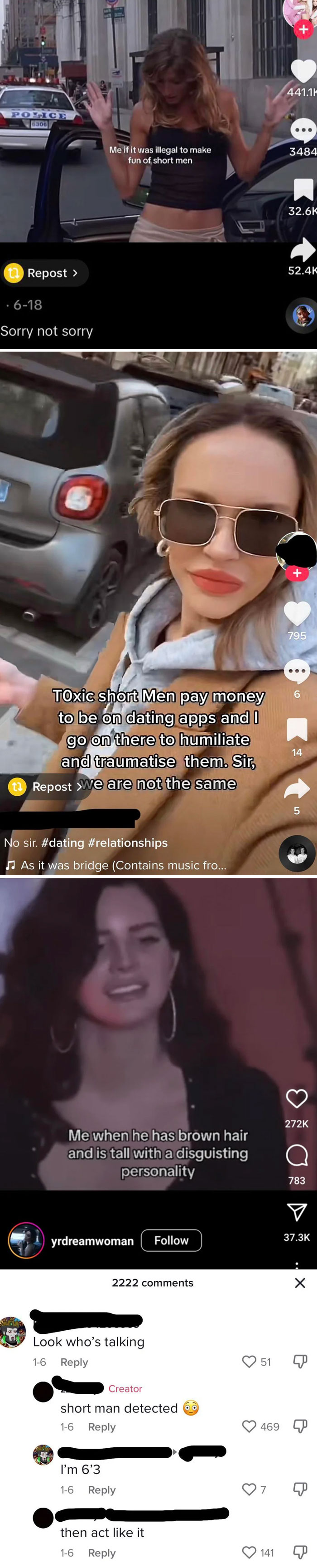 TikTok videos discussing short men and dating apps