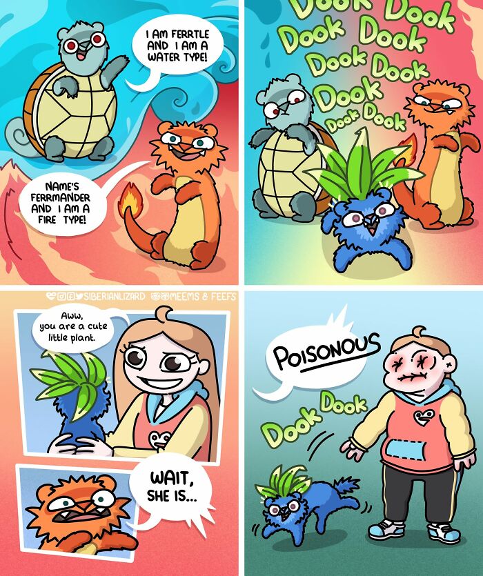 A Siberian girl's ferrets are like Pokemon. One is a water-type turtle and the other a fire-type ferret.