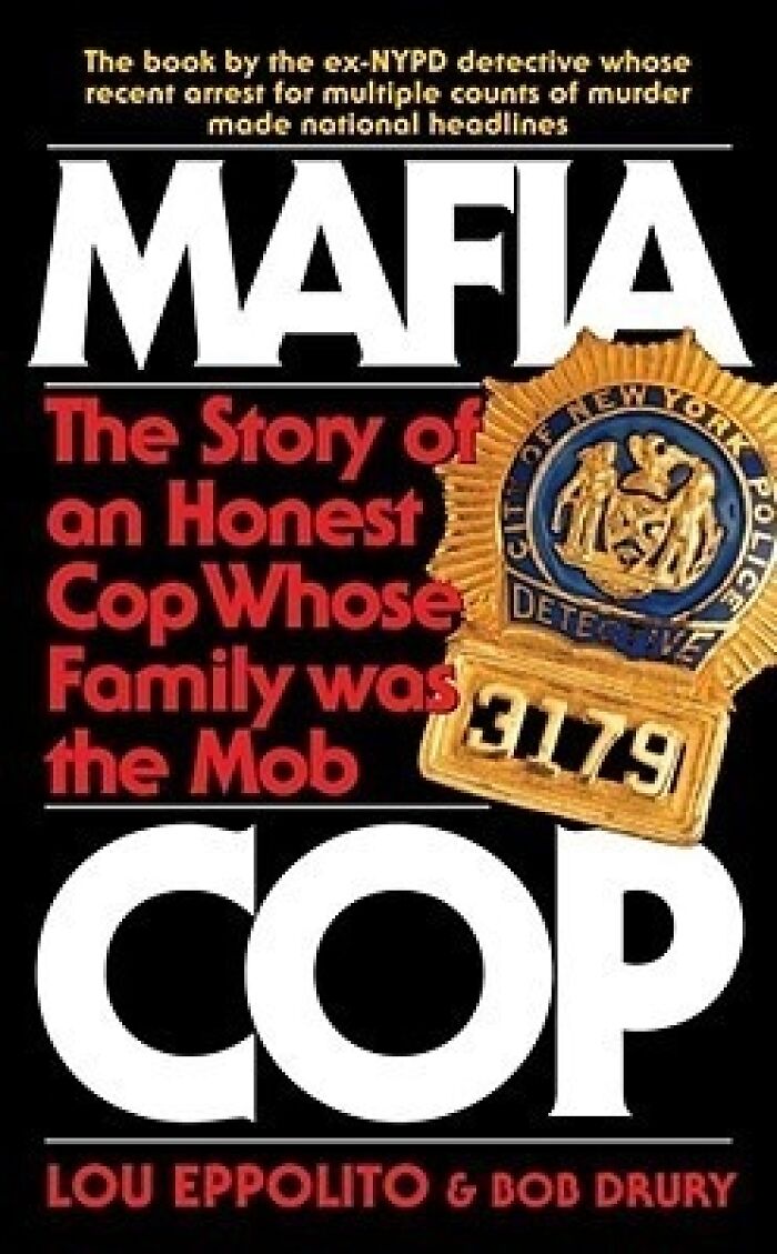 MAFIA COP book cover, an unsolved mystery about a detective and the mob, a true crime story.