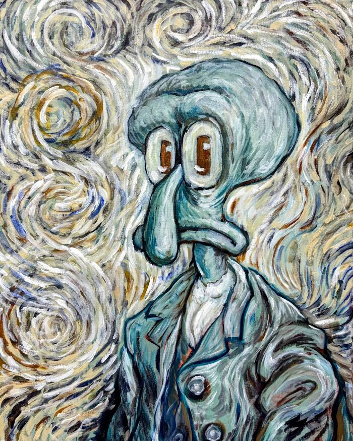 Artist Reimagines Squidward As The Star Of Classical Paintings (32 Pics)
