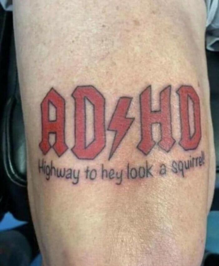 Hilarious ADHD tattoo meme for those who see their body as a canvas.