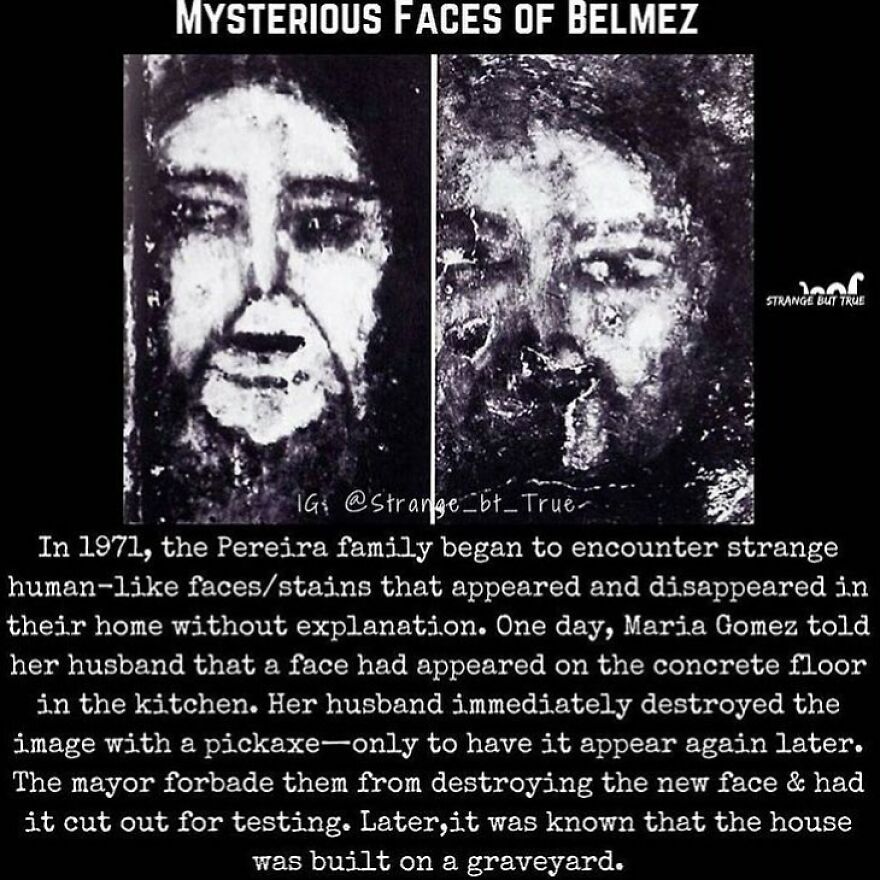 Mysterious Faces of Belmez: a terrifying fact of strange faces appearing in a home, a horror story to keep you awake.