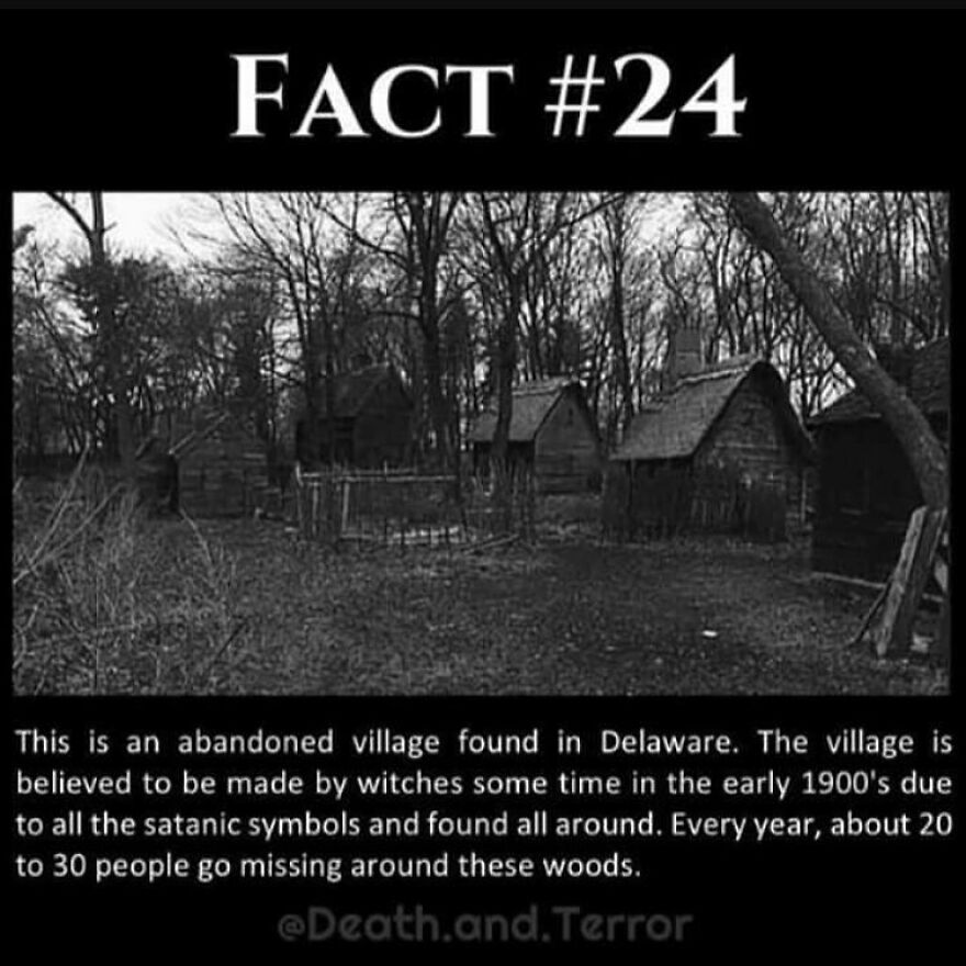 A black and white image of an abandoned village believed to be made by witches, a terrifying fact and horror story.