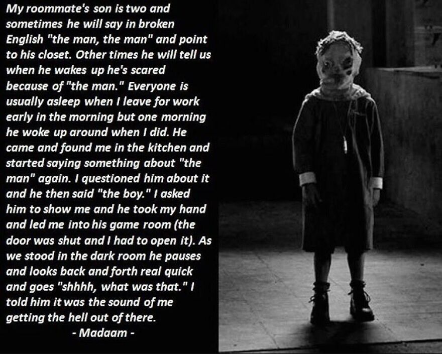 A terrifying horror story: a child seeing 'the man,' a terrifying fact that kept people awake at night.