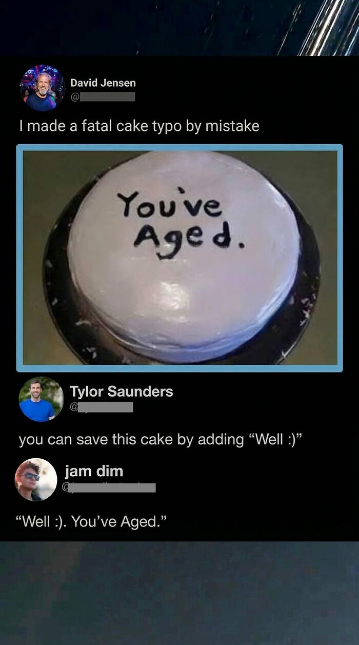 A cake with a typo Youve Aged gets funny comments, making it funnier than the original post.