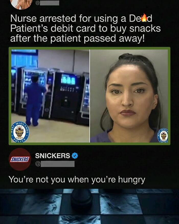 A nurse is arrested for using a d**d patient's debit card, inspiring great comments funnier than original posts.