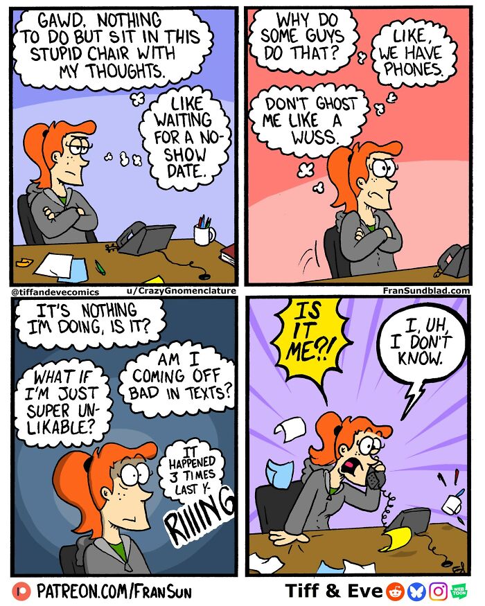 Dating, Art, Work, And Everyday Chaos: 40 Hilariously Relatable Comics By Tiff & Eve