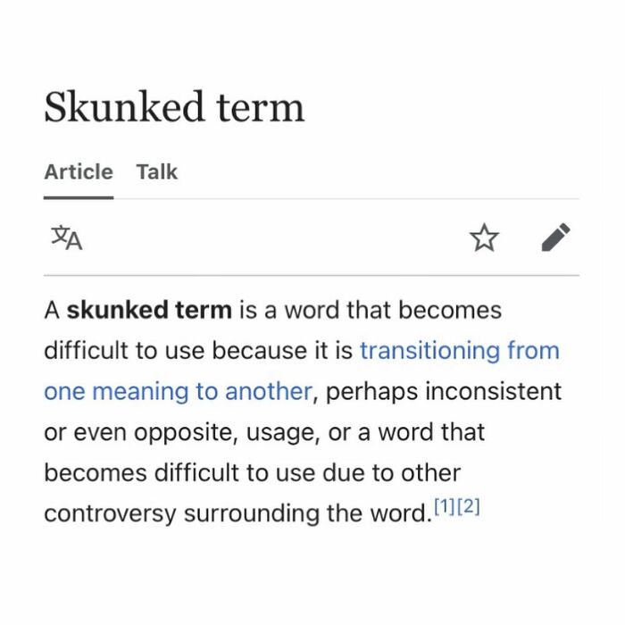 Definition of skunked term in Wikipedia highlighting difficult word usage