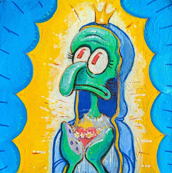 Artist Reimagines Squidward As The Star Of Classical Paintings (32 Pics)