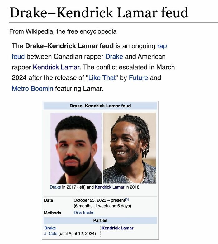 Drake Kendrick Lamar feud ongoing rap feud between Canadian and American rappers