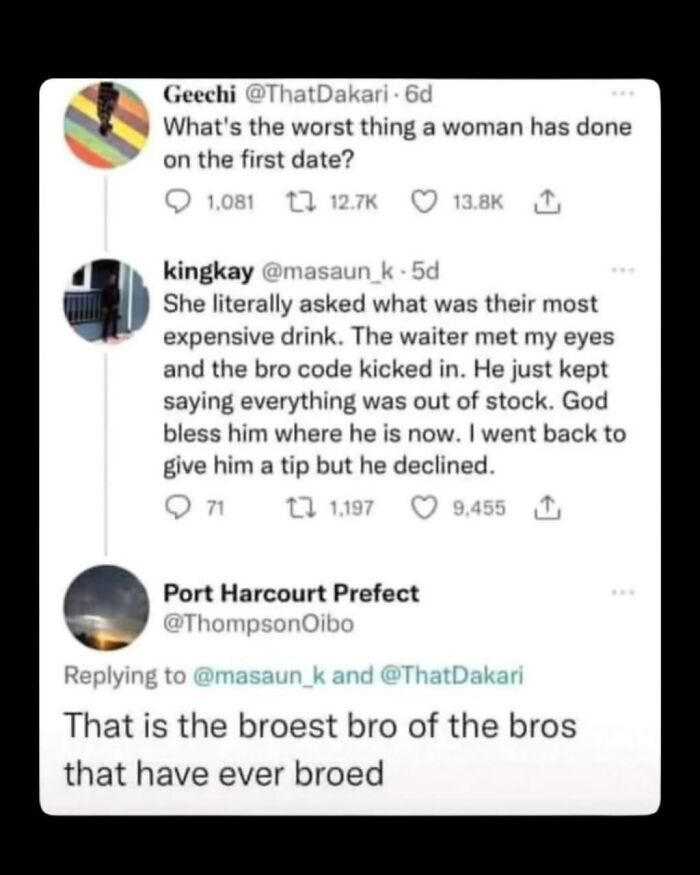 Waiter Goes Viral For Upholding 'Bro Code' On First Date