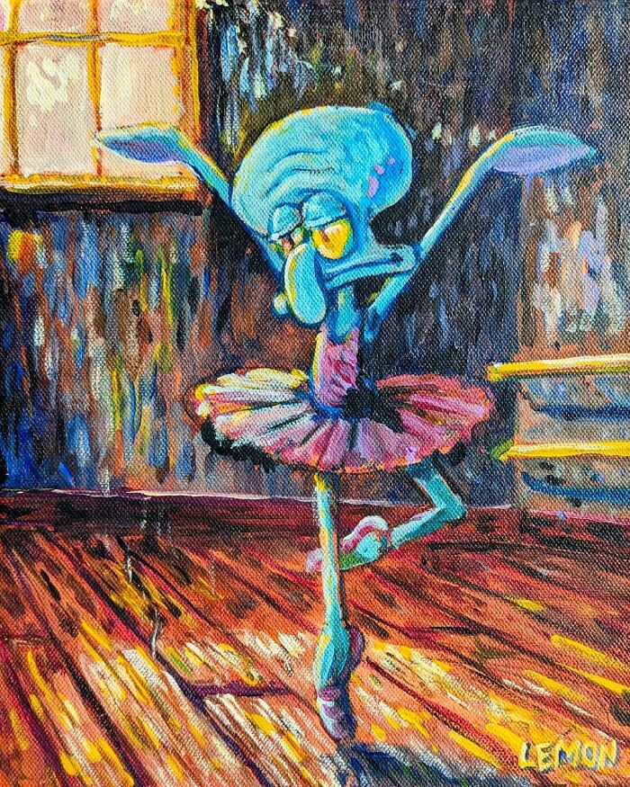 Artist Reimagines Squidward As The Star Of Classical Paintings (32 Pics)
