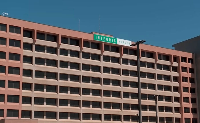An exterior view of Integris Health hospital building, relating to a victim of a dangerous social media challenge.