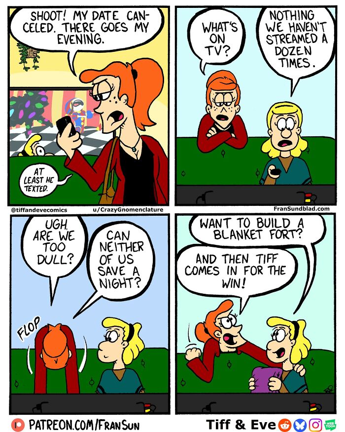 Dating, Art, Work, And Everyday Chaos: 40 Hilariously Relatable Comics By Tiff & Eve