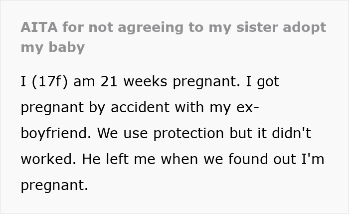 Infertile Woman Just Assumes She Can Take Pregnant Teen Sis’s Baby, Shocked When The Answer Is No Infertile Woman Just Assumes She Can Take Pregnant Teen Sis’s Baby, Shocked When The Answer Is No